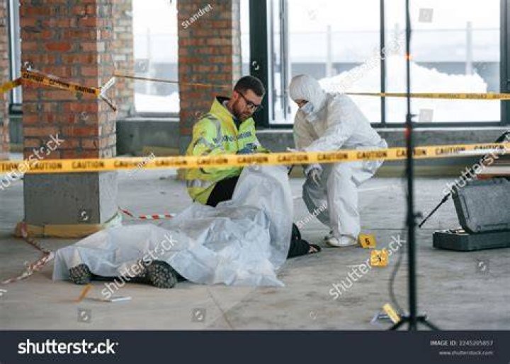 Several detectives surveyed the scene