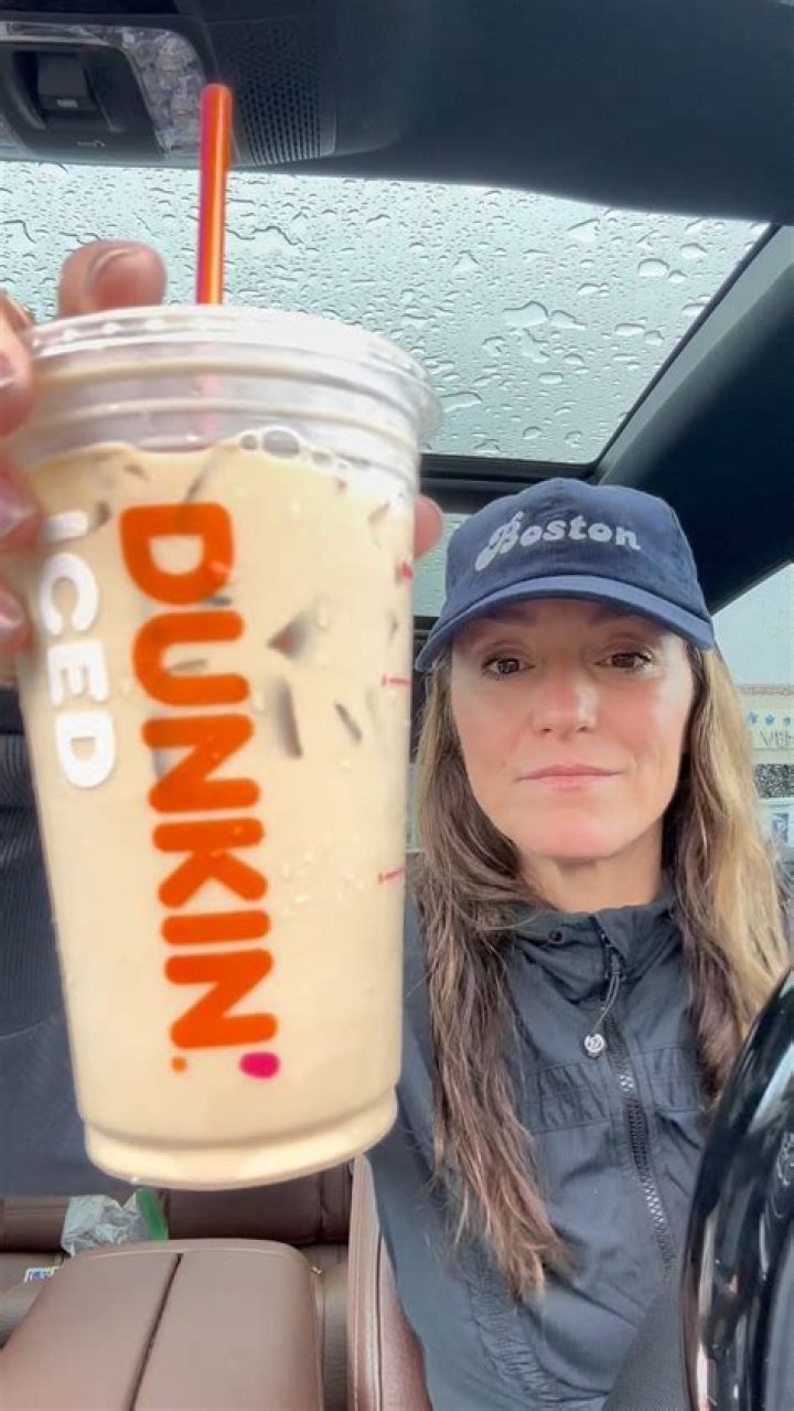 She sported a Dunkin' apron at work