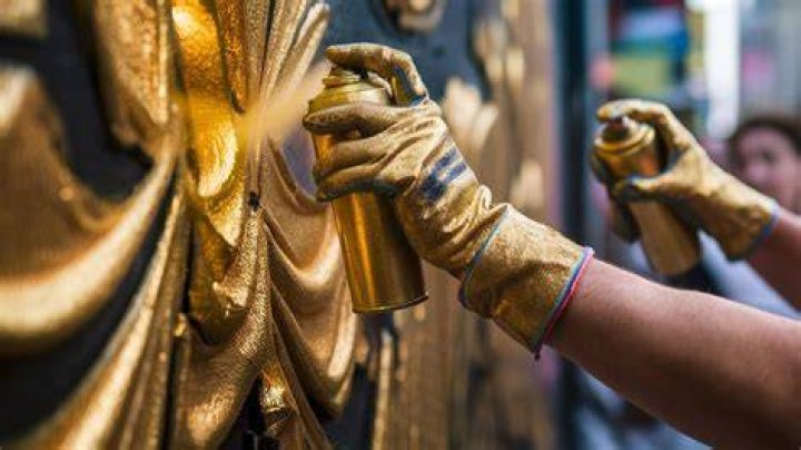  She spray painted it gold and it looks stunning