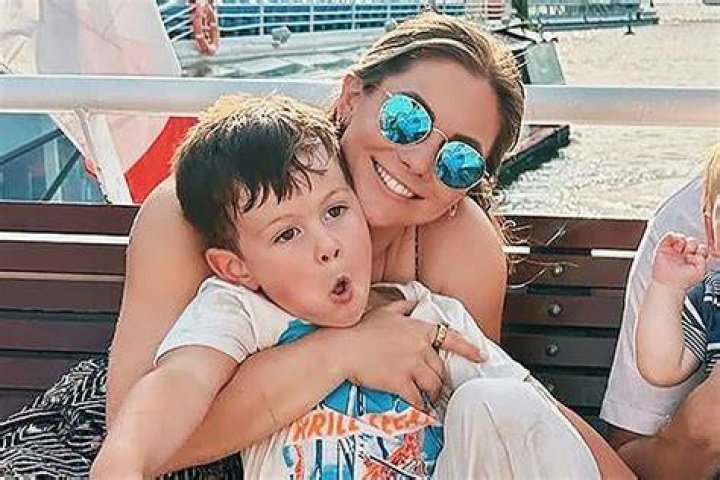 She took son Jett, now seven, on the family holiday