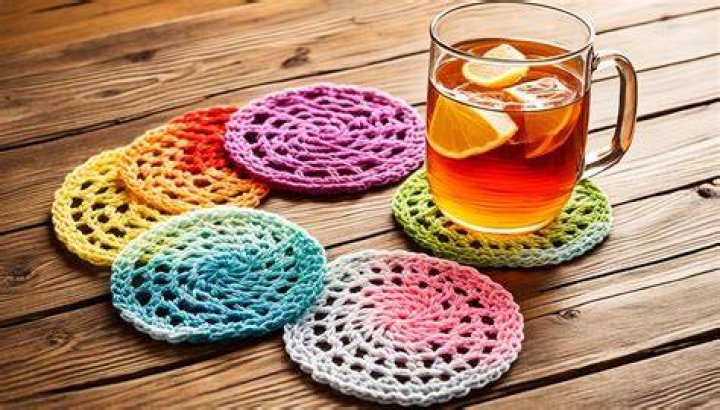 She used the coasters on two side tables to create the same design