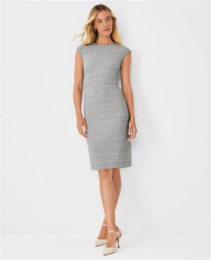 Sheath Dress in Viscose Plaid