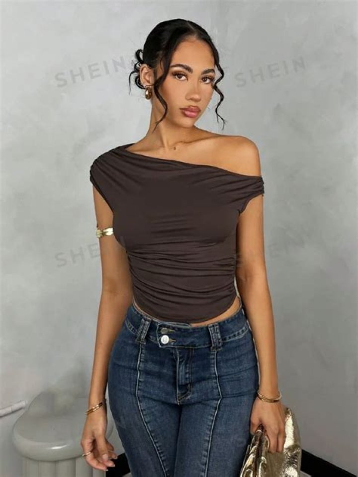 SheIn Women's V Neck Long Bell Sleeve Top