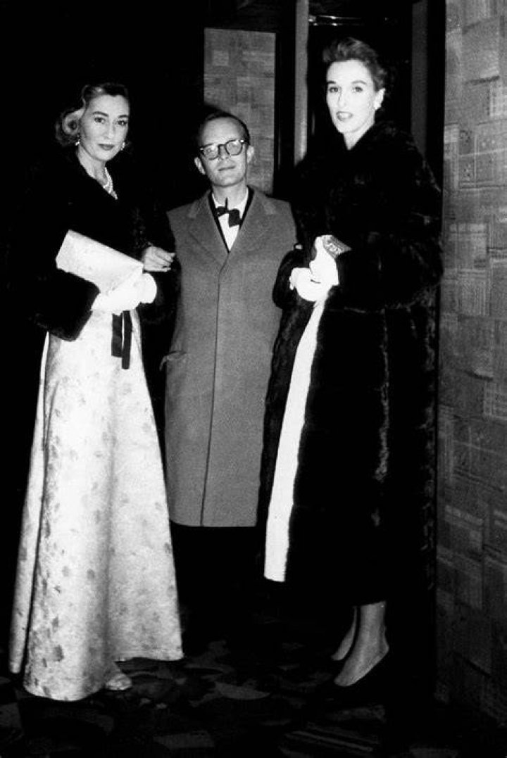 Socialites Jean Murray Vanderbilt (left) and Barbara 'Babe&rsquo; Paley (right), seen with Capote in 1957, are among a group of high-profile women who were known as Capote's 'Swans'