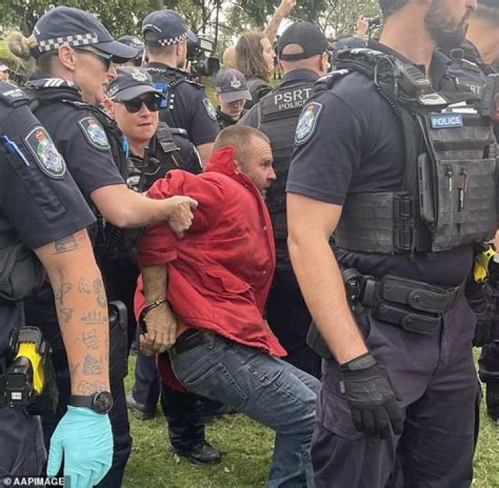 Some protesters were hauled away by police