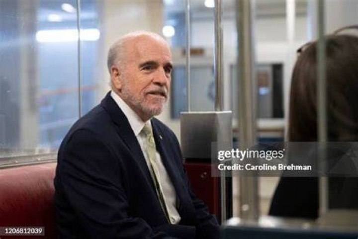 Stenger boards the Senate subway in Washington on Thursday, March 12, 2020