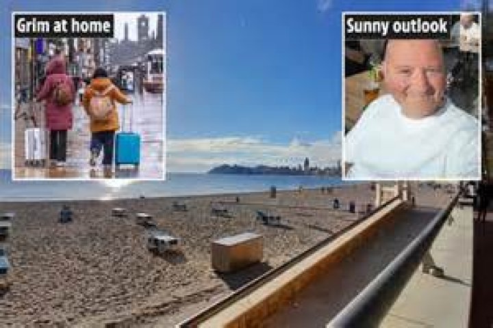 Sunny Benidorm was being darkened by a sinister shadow yesterday - cast by evil tyrant Vladimir Putin