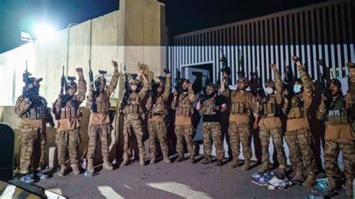 Taliban fighters storming into Kabul International Airport after the US Military completed their withdrawal
