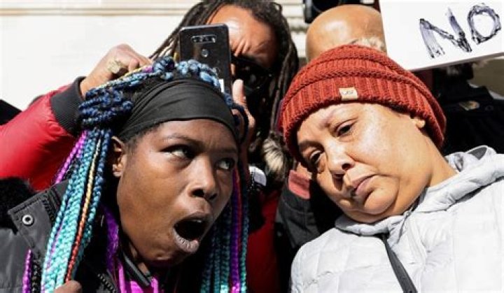 Tanya McLean, the aunt of Jacob Blake, reacts to Kyle Rittenhouse's verdict