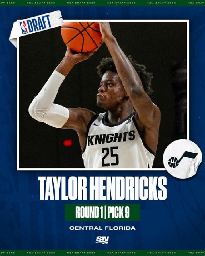 Taylor Hendricks was selected ninth overall by the Utah Jazz in the 2023 NBA Draft