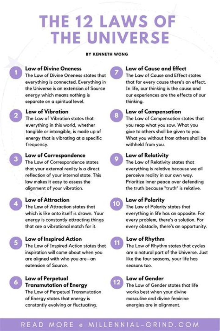 The 12 universal laws can help many with everyday life