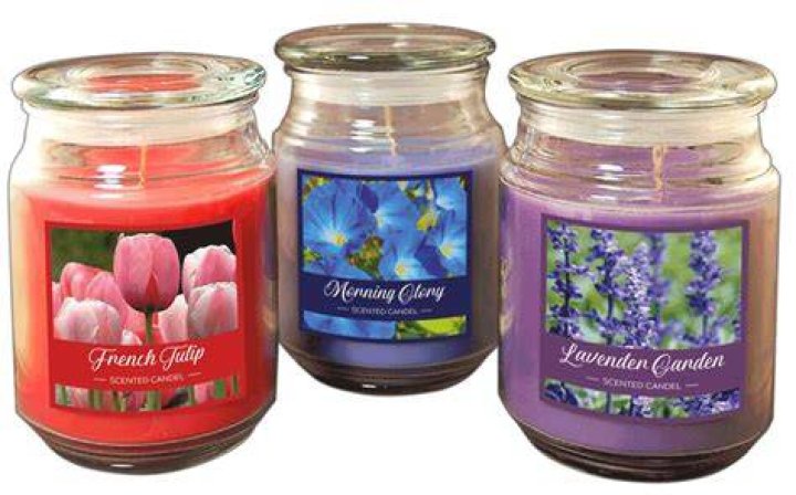 The 18oz glass jar candles are just &pound;2.99