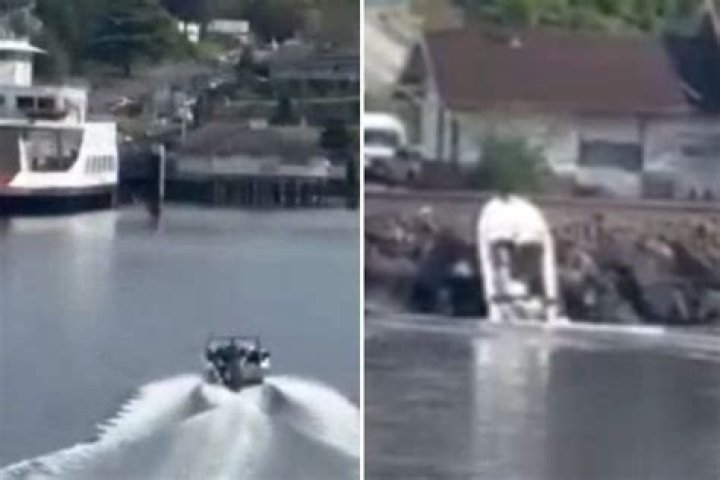 The 21-year-old nearly spilled out of her tiny bikini while running in the water