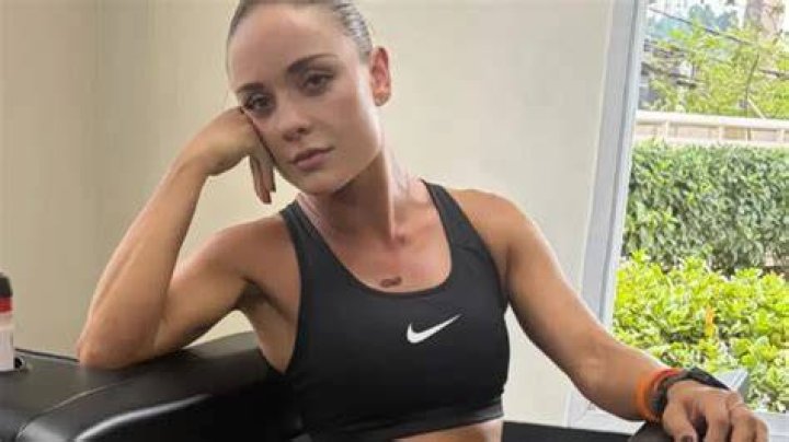 The 38-year-old spun wildly on the spot in her living room