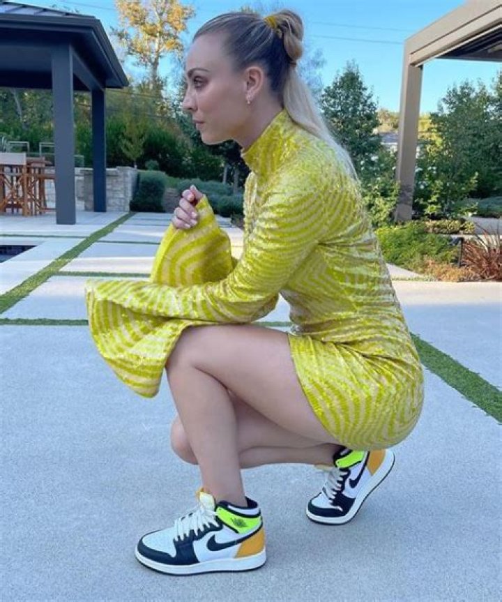 The actress sported complementing Nike trainers for practicality 'for late night'