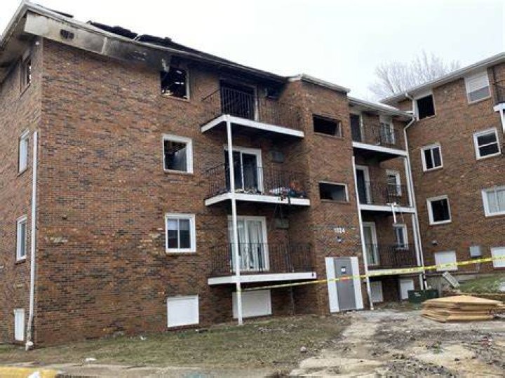 The apartment building was taped off