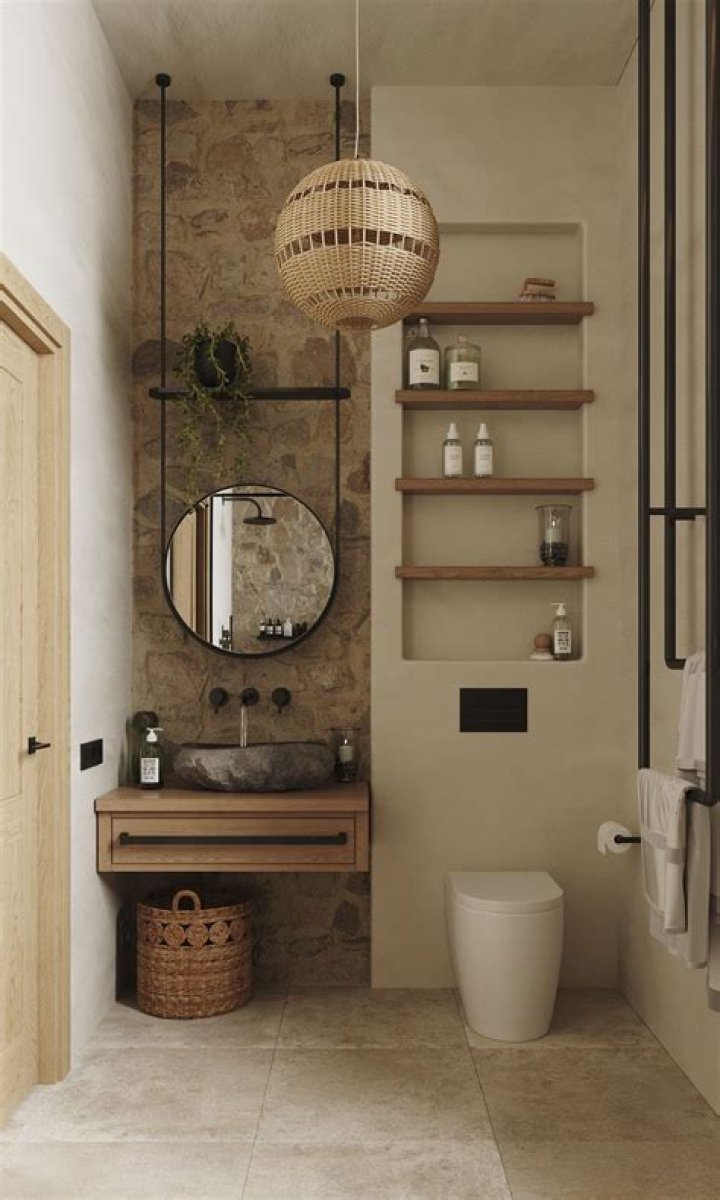 The bathroom has an authentic submarine feel with metal piping and an 'escape hatch'