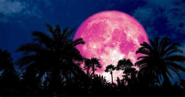 The beautiful Pink Supermoon can be seen here above Stonehenge