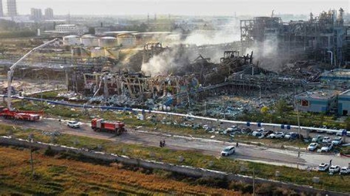The blast caused a huge fireball to be launched across the building