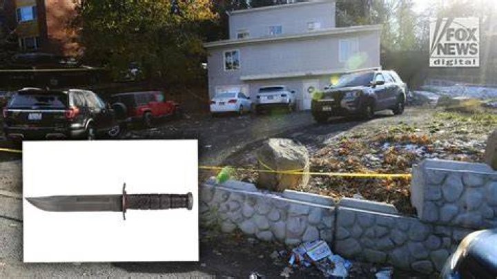 The blood-soaked crime scene after Dayle was shot in the head