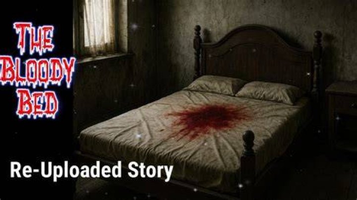 The bloody bed of Whitney Bennett, after he beat her with a metal wheel brace