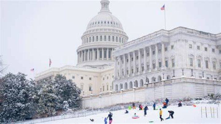 The Capitol grounds covered in snow in Austin, Texas on Monday Feb. 15, 2021.