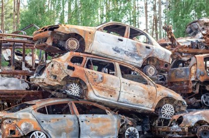 The car was destroyed in the fire