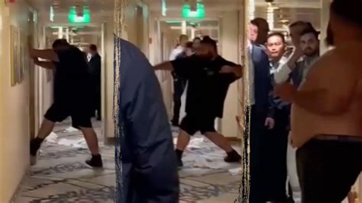 The chaotic incident was captured on video