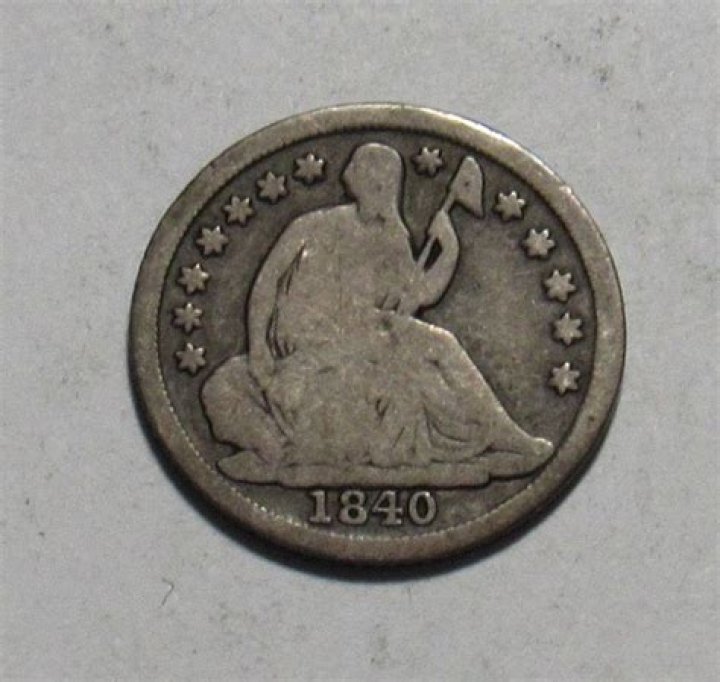 The circulated coin from 1840 features Lady Liberty on one side