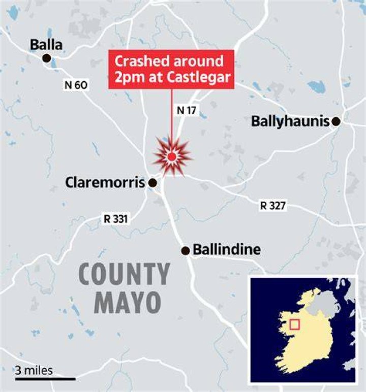 The crash happened around 2pm on Sunday
