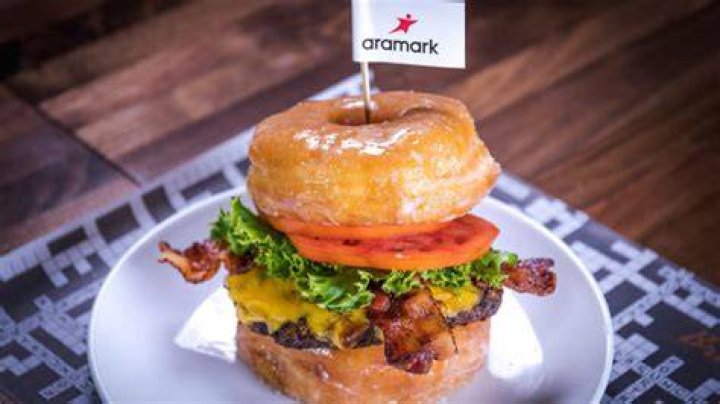 The donut burger is among the menu highlights at London Stadium
