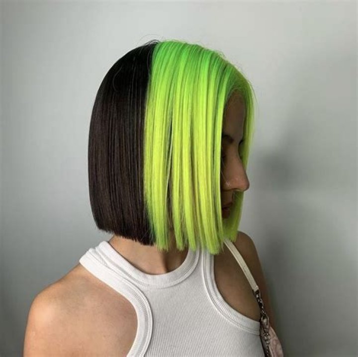 The electric green highlights became her signature look