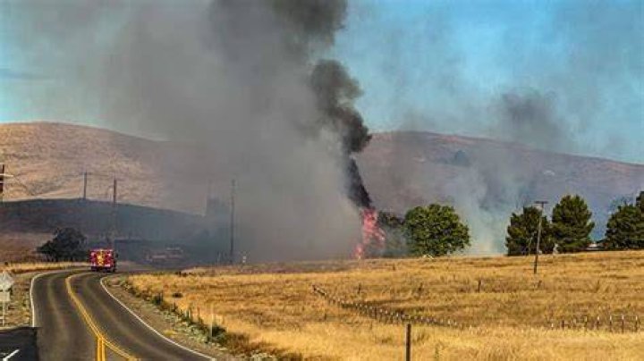  The fiery wreck sparked a brush fire and spread debris over an area the size of a football field