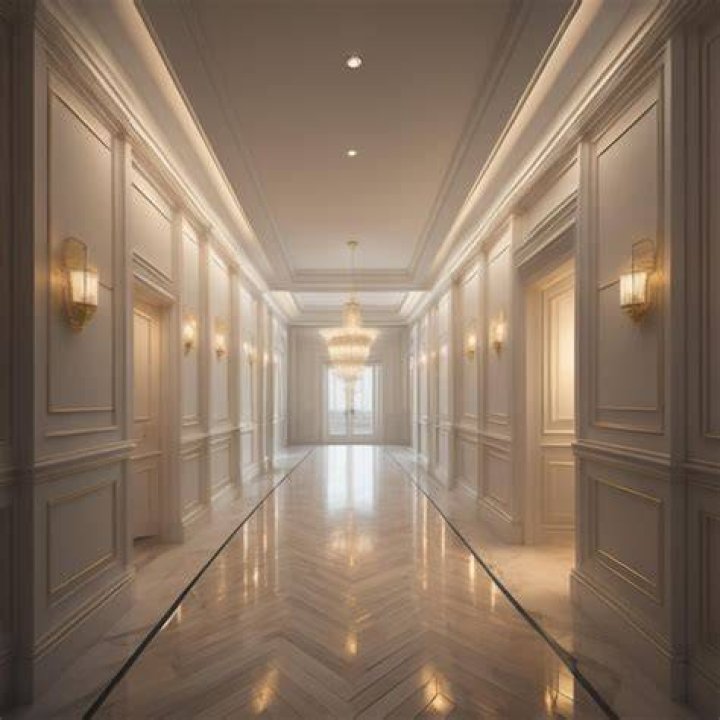  The grand hallway looks like its own Winter Wonderland