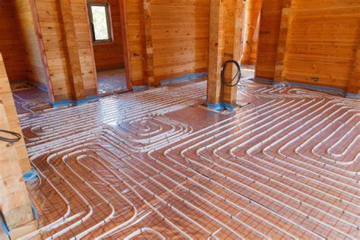 The hardwood floors are heated