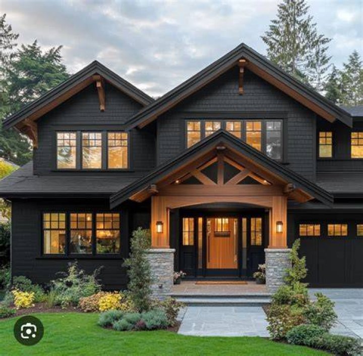 The house has a black and white theme