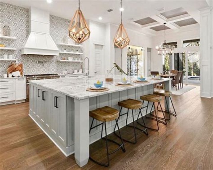 The huge kitchen is the focal point for the family