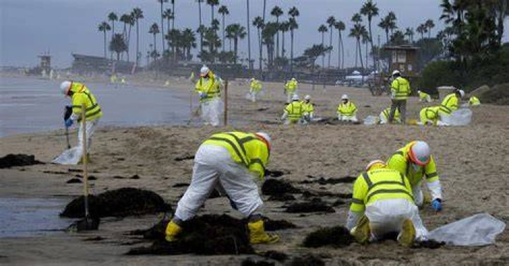 The Huntington Beach leak joins a string of devastating oil spills that have ravaged America's coast over the past 40 years. Pictured: The Exxon Valdez spill in 1989