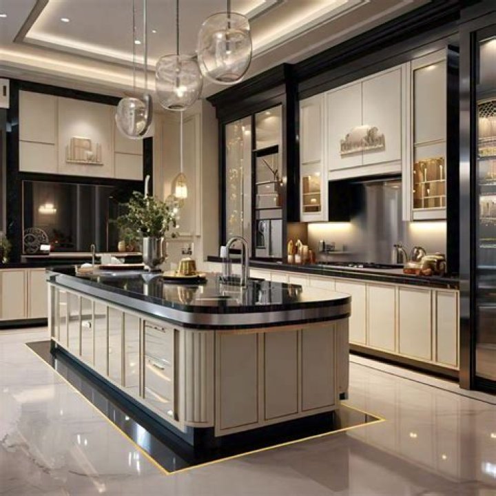 The kitchen includes a luxury wooden sink area with a porthole window