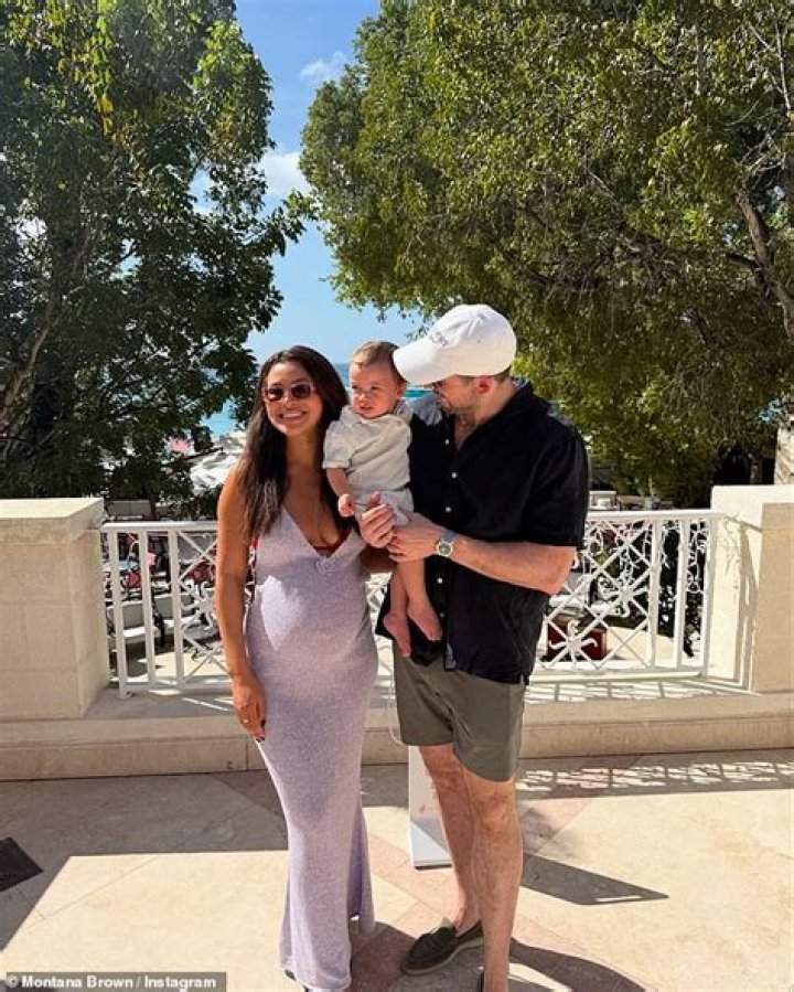 The Love Island star welcomed baby Santiago in January