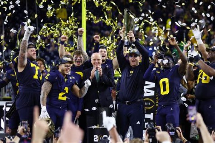 The Michigan Wolverines beat the Alabama Crimson Tide at Rose Bowl Stadium