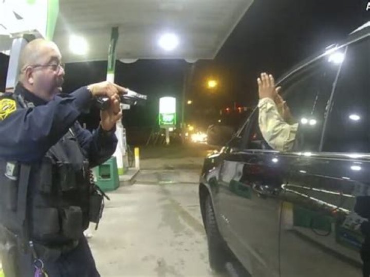 The officers pepper-sprayed him multiple times before he got out of the car