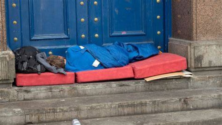 The pair were sleeping outside in a tent last night