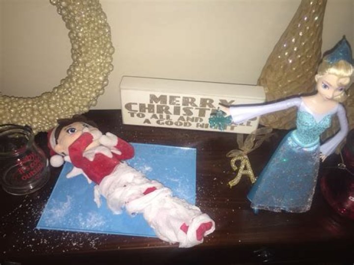 The poor elf was frozen in the Beckham's freezer