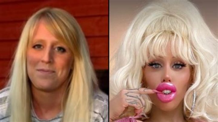 The real-life Barbie looked gorgeous in a pink mini dress and matching heels
