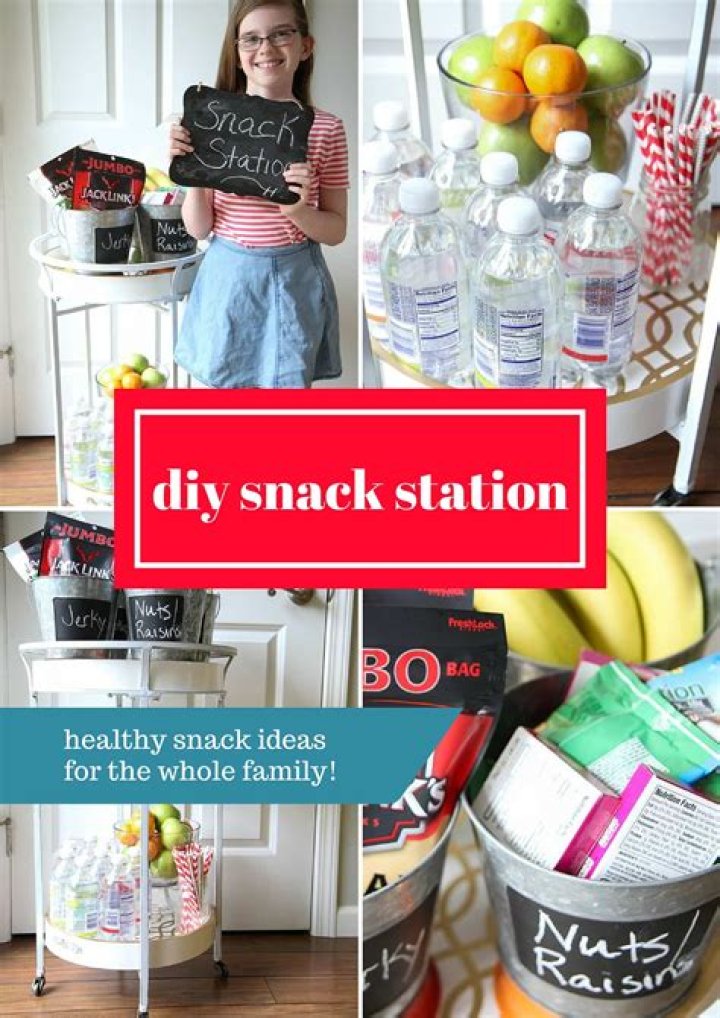 The snack station has a selection of goodies