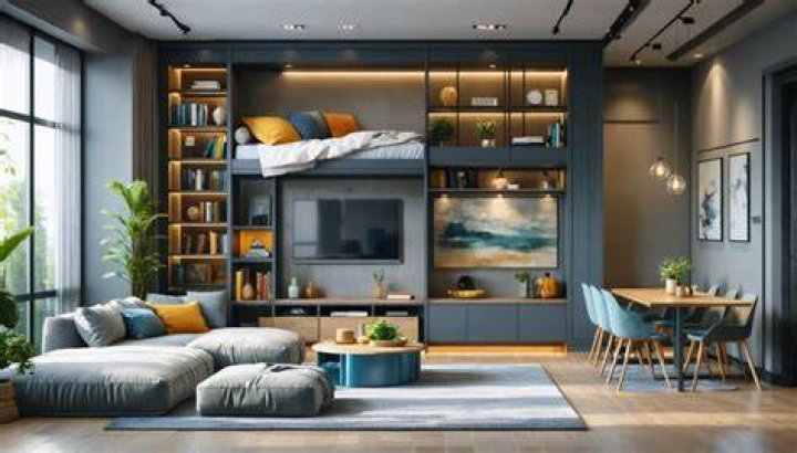 The space-saving home was stylishly multi-functional
