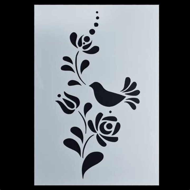 The stencil can even be used on your outdoor areas, as this woman spruced up her boring concrete tiles