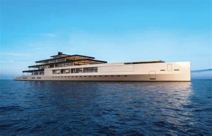 The stunning 425ft superyacht was designed by Dutch water wizard Sander Sinot