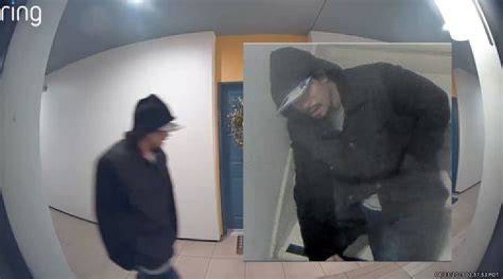 The suspect was seen with a bloody leg shortly after the massacre